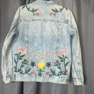 Flower Denim  Jacket